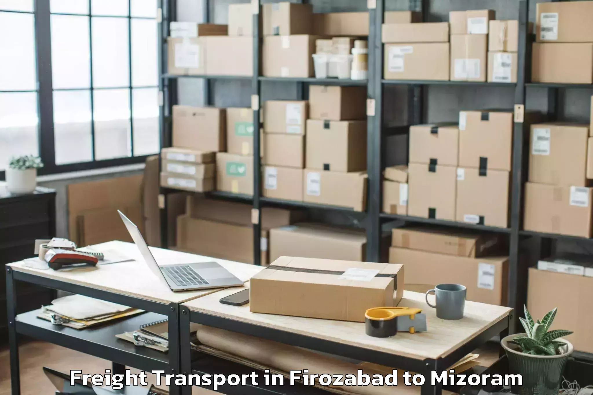 Top Firozabad to Thenzawl Freight Transport Available